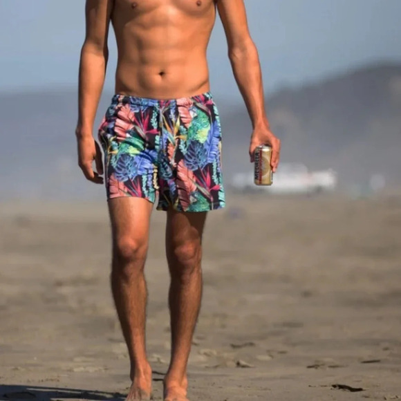 Palma Swim Puerto Rico Swim Trunk Volar Parrot Tropical Forrest M Shorts lined - Picture 2 of 11